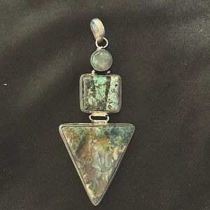 Silver plated and turquoise pendant
